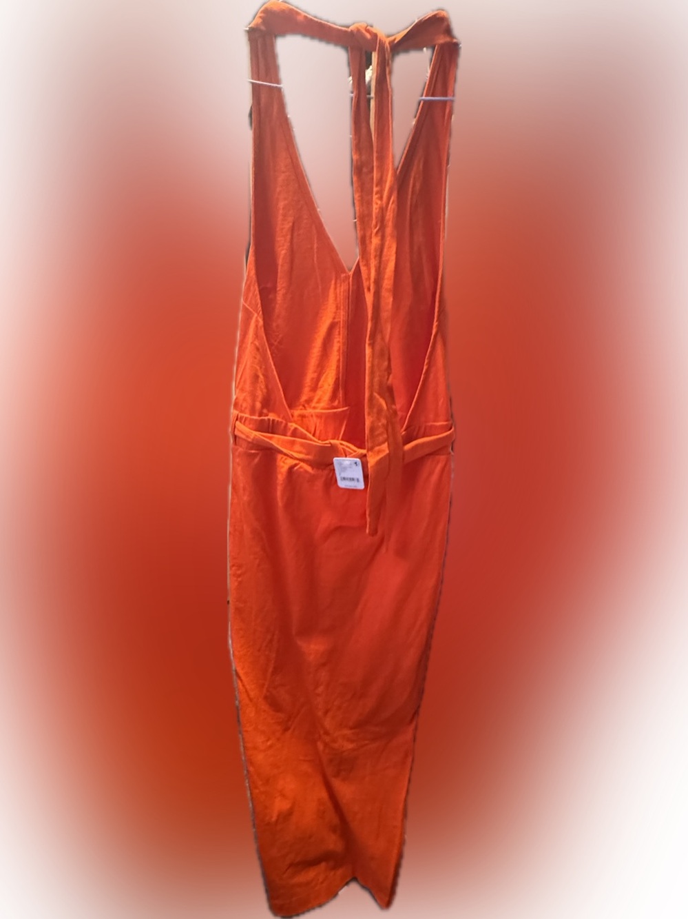 Free People S NWT Randi Midi Beach Dress Tangerine Tango Small Orange - Picture 4 of 5